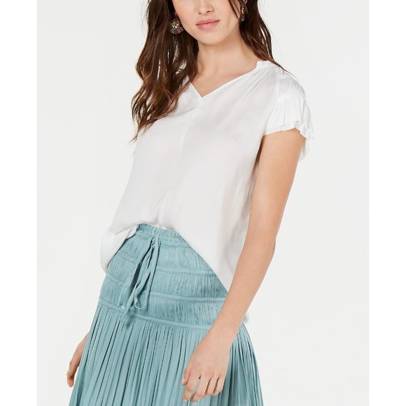 Anthropologie Tops - NWT Current Air Ruched Short Sleeve Blouse, L Anthropologie Tops - NWT Current Air Ruched Short Sleeve Blouse, L